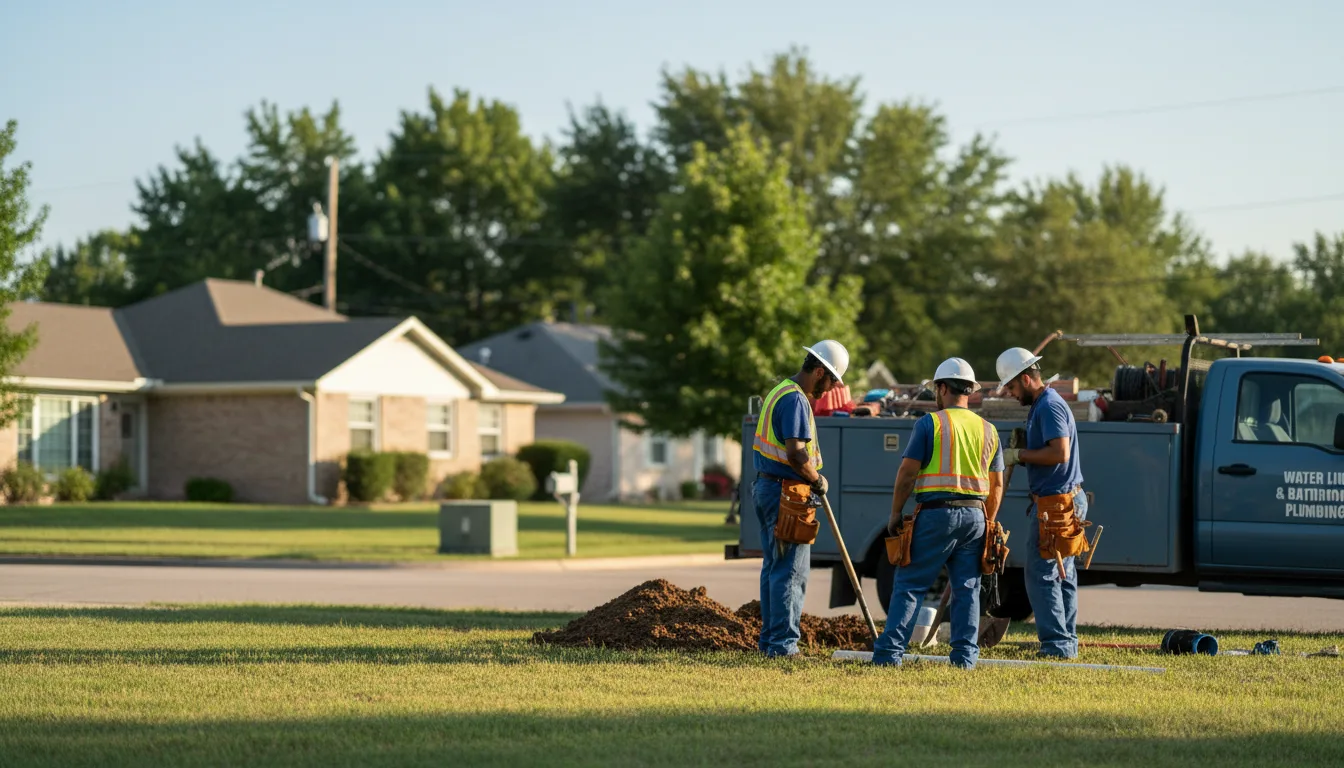 Residential water line and bathroom plumbing service in New Llano, LA